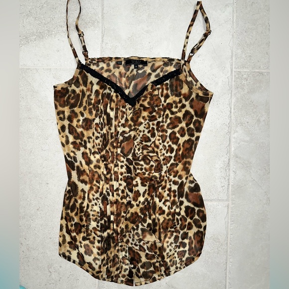 Guess Animal Print Spaghetti Strap Top - Picture 1 of 5